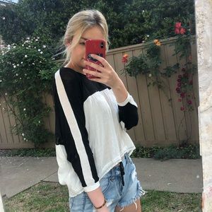 Black & white stripe top